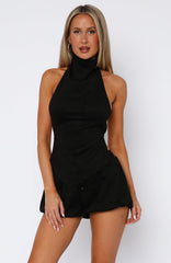 Still Love Me Faux Suede Mini Shorts Black